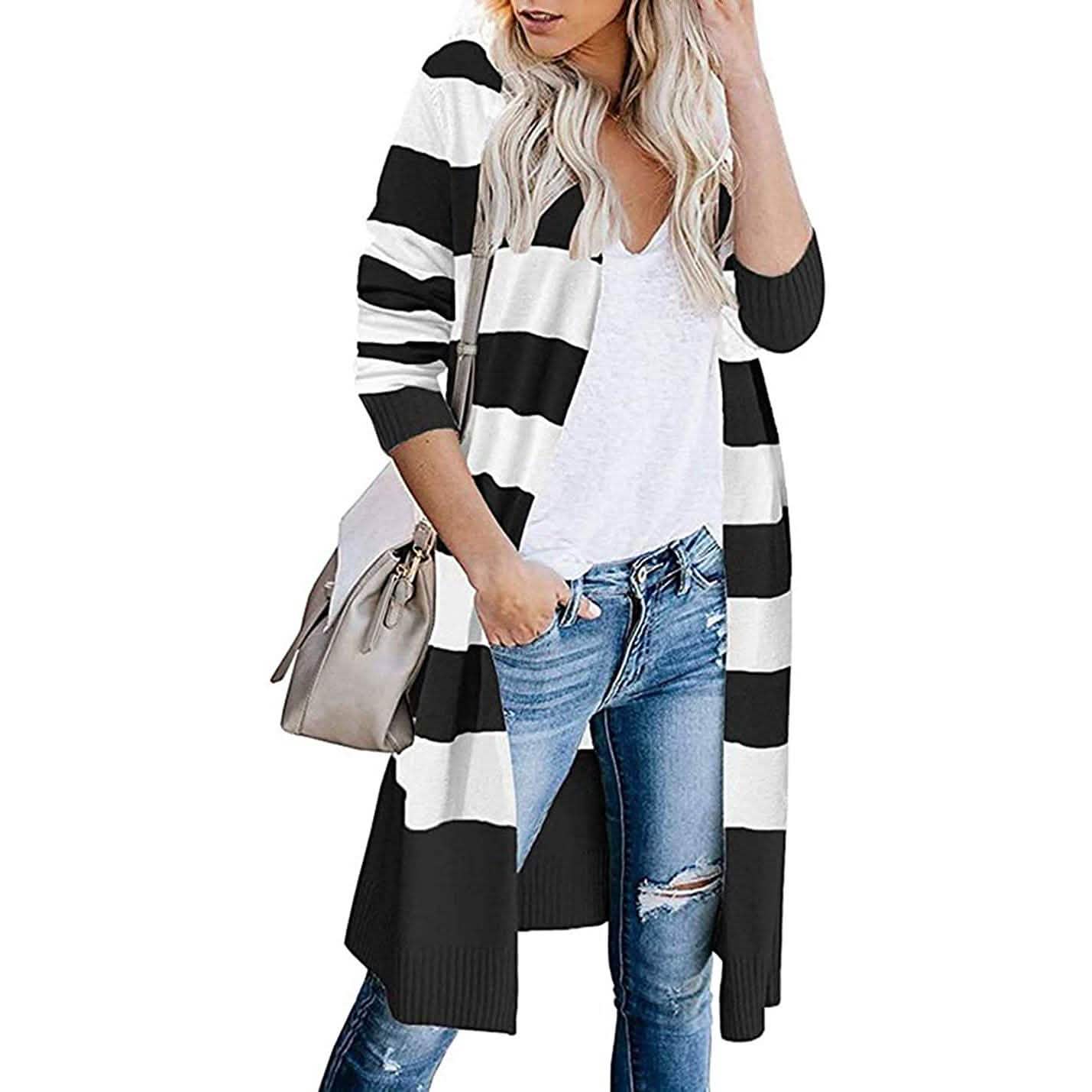 Women’s Open Front Long Cardigan Long Sleeves Lightweight Knit Fall Sweater DailySale