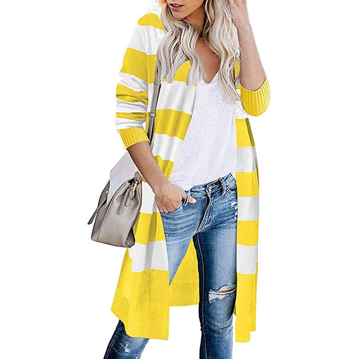 Women’s Open Front Long Cardigan Long Sleeves Lightweight Knit Fall Sweater DailySale