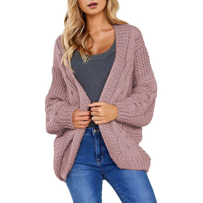 Womens Open Front Long Sleeve Chunky Knit Cardigan Sweaters Loose Outwear Coat DailySale