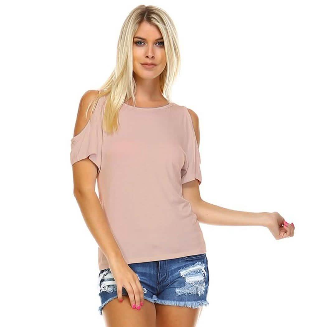 Women's Open-Shoulder Short Sleeve Top - Assorted Sizes DailySale