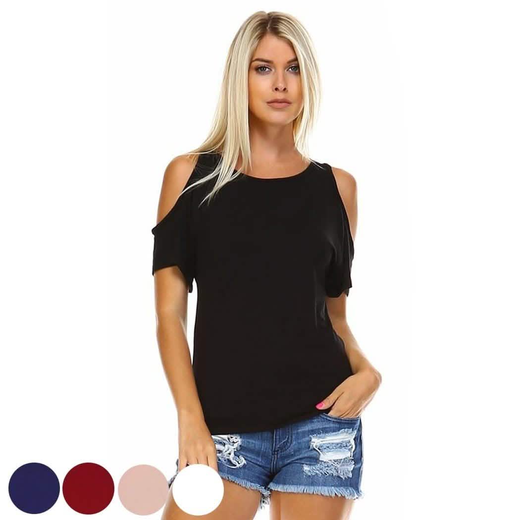 Women's Open-Shoulder Short Sleeve Top - Assorted Sizes DailySale