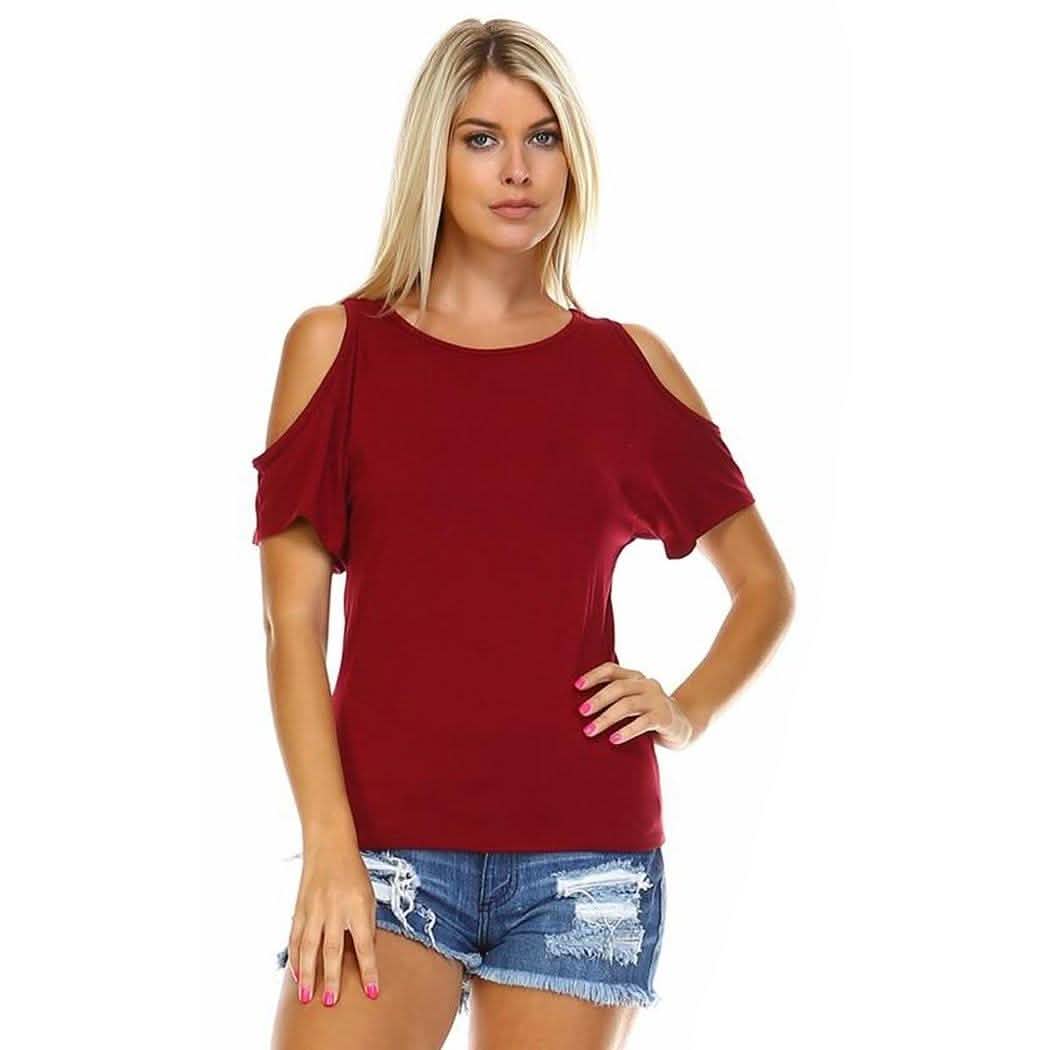 Women's Open-Shoulder Short Sleeve Top - Assorted Sizes DailySale
