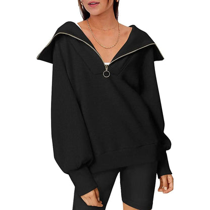 Womens Oversized Half Zip Pullover Sweatshirts Hoodie DailySale