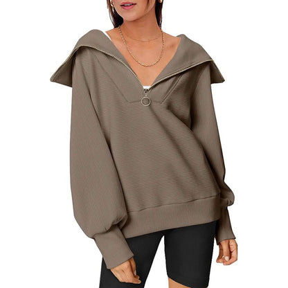 Womens Oversized Half Zip Pullover Sweatshirts Hoodie DailySale