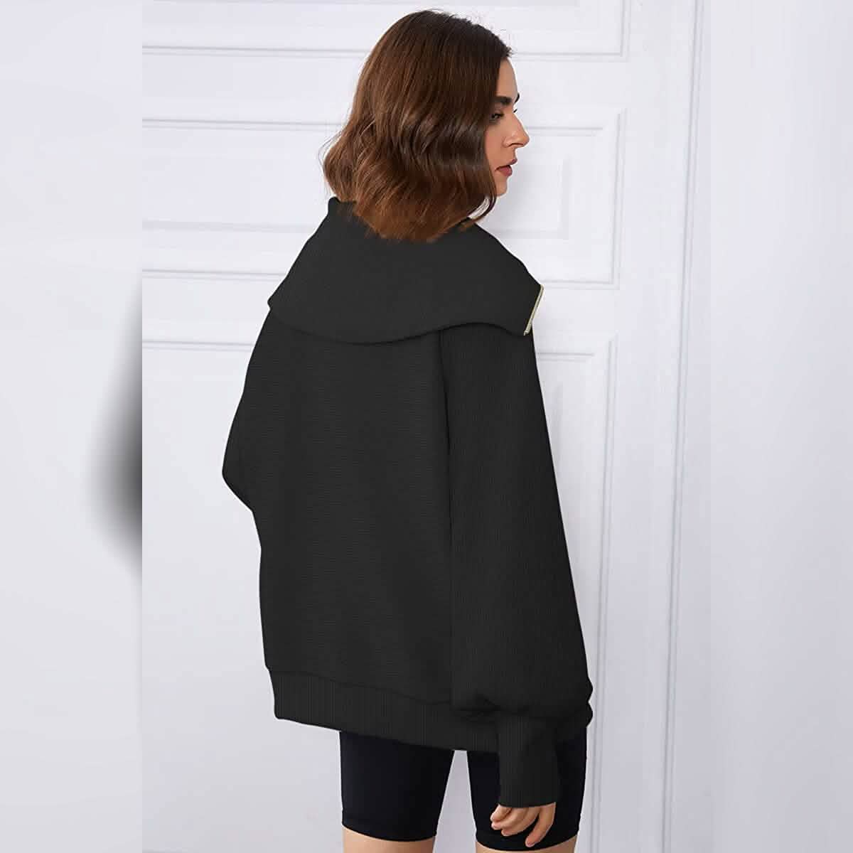 Womens Oversized Half Zip Pullover Sweatshirts Hoodie DailySale