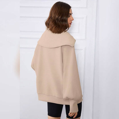 Womens Oversized Half Zip Pullover Sweatshirts Hoodie DailySale