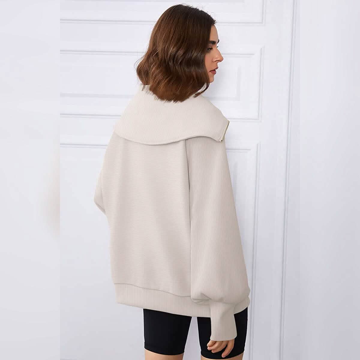 Womens Oversized Half Zip Pullover Sweatshirts Hoodie DailySale