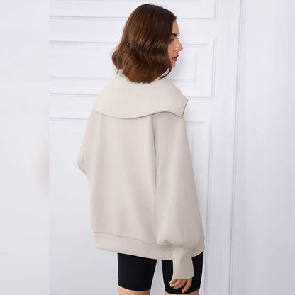 Womens Oversized Half Zip Pullover Sweatshirts Hoodie DailySale