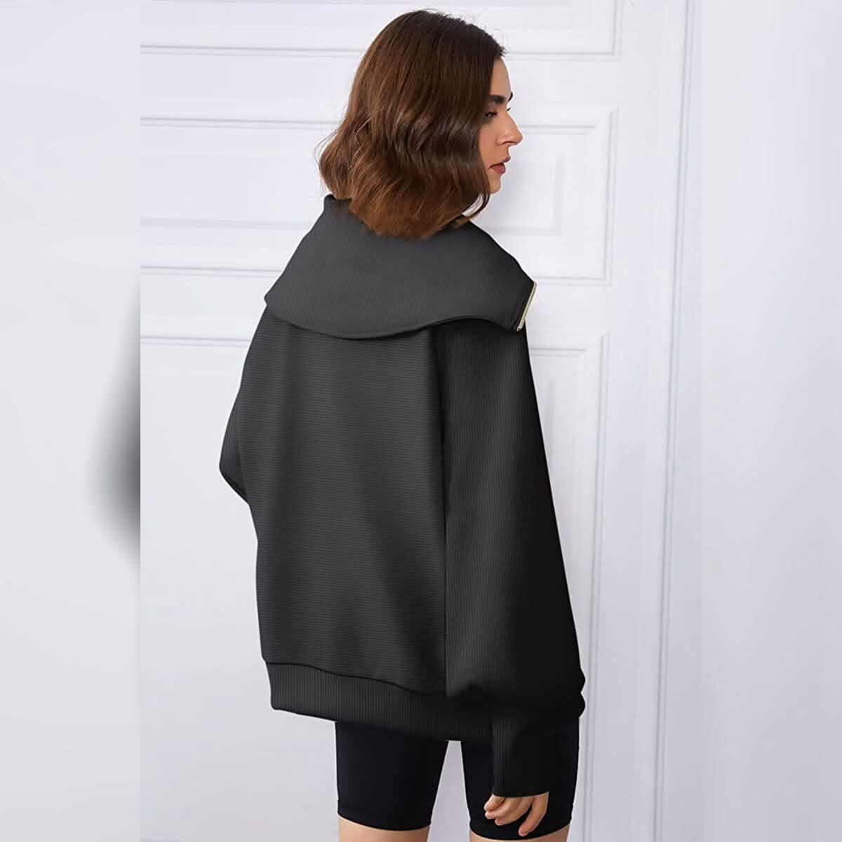 Womens Oversized Half Zip Pullover Sweatshirts Hoodie DailySale