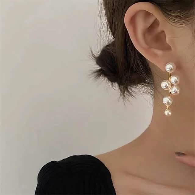 Women's Pearl Alloy Stud Earrings DailySale