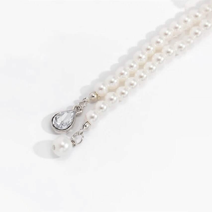 Women's Elegant Multi-Layered Faux Pearl Necklace, Boho Tassel Pendant, Dual-Strand Jewelry DailySale