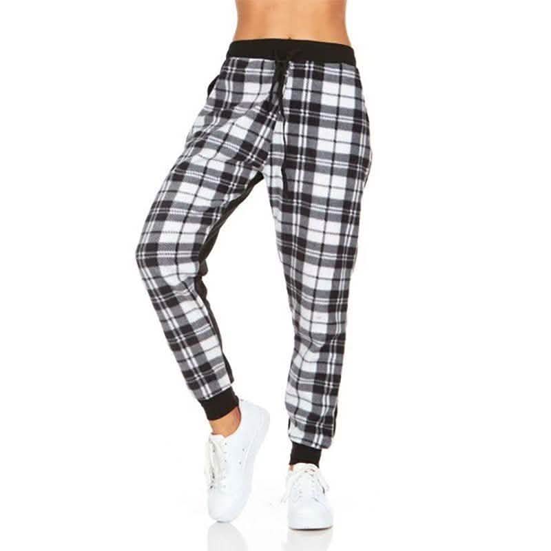 Women's Plaid Jogger Pants With Pockets DailySale