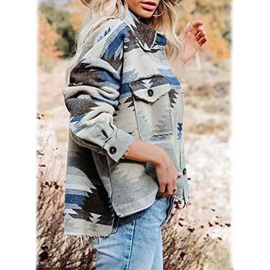 Women's Plaid Long Sleeve Button Down Collar Coat DailySale