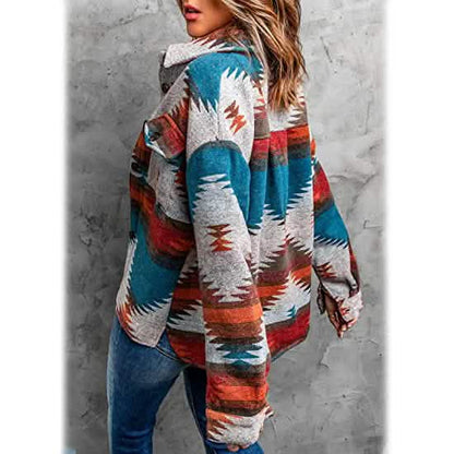 Women's Plaid Long Sleeve Button Down Collar Coat DailySale