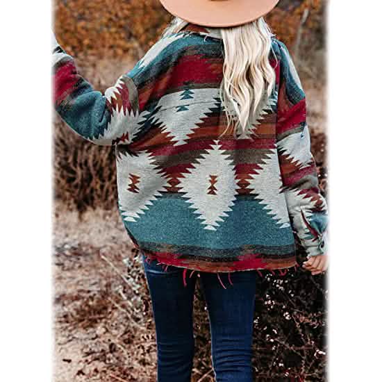 Women's Plaid Long Sleeve Button Down Collar Coat DailySale