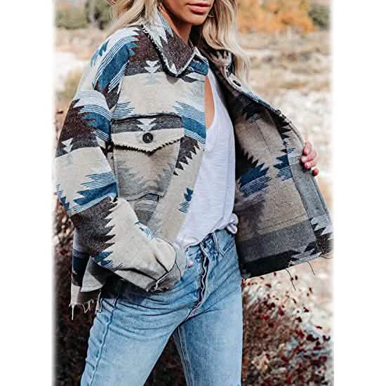 Women's Plaid Long Sleeve Button Down Collar Coat DailySale