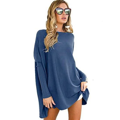 Women's Plain Oversized Loose Fitting Tunic Top DailySale