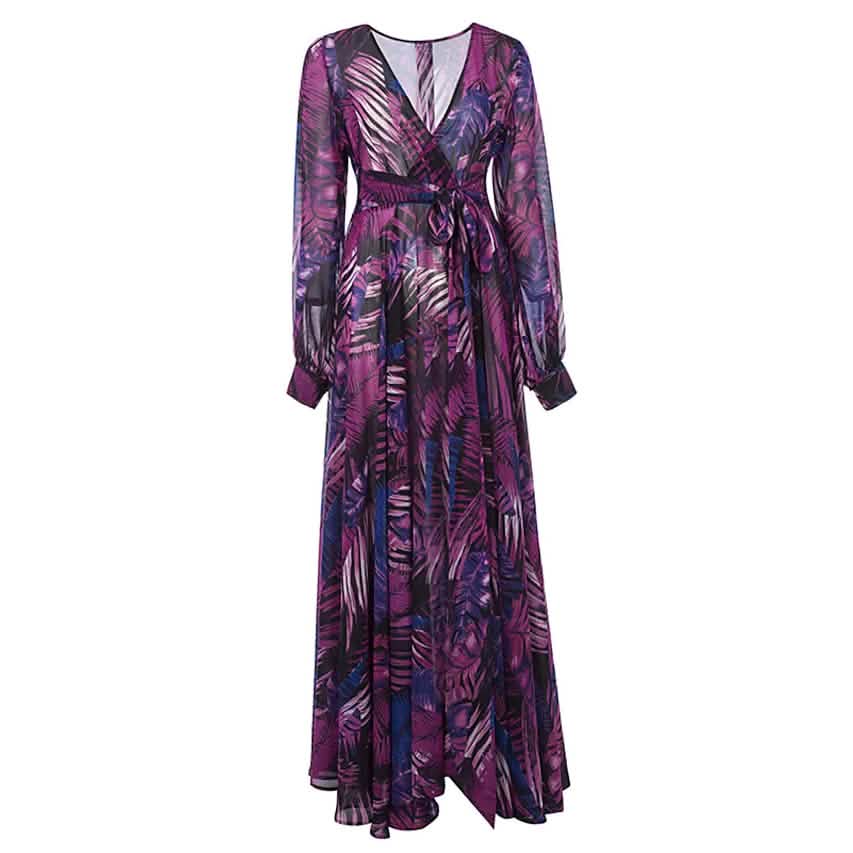 Women's Plus Size A Line Dress Floral V Neck Print Lantern Sleeve DailySale