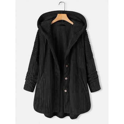 Women's Plus Size Coat Button Pocket DailySale