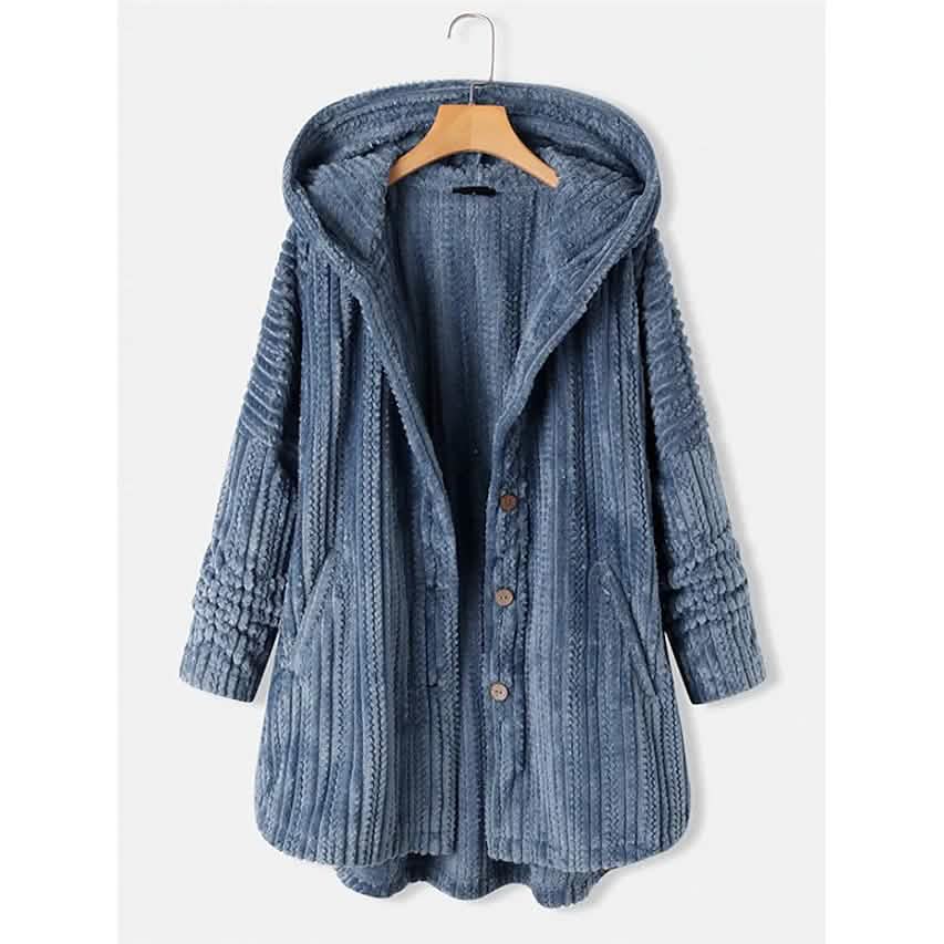 Women's Plus Size Coat Button Pocket DailySale