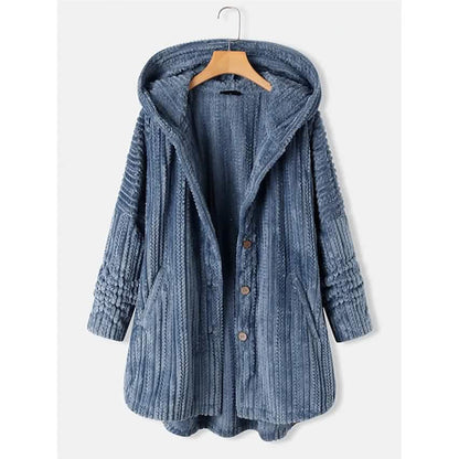 Women's Plus Size Coat Button Pocket DailySale