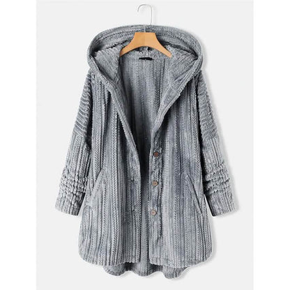 Women's Plus Size Coat Button Pocket DailySale