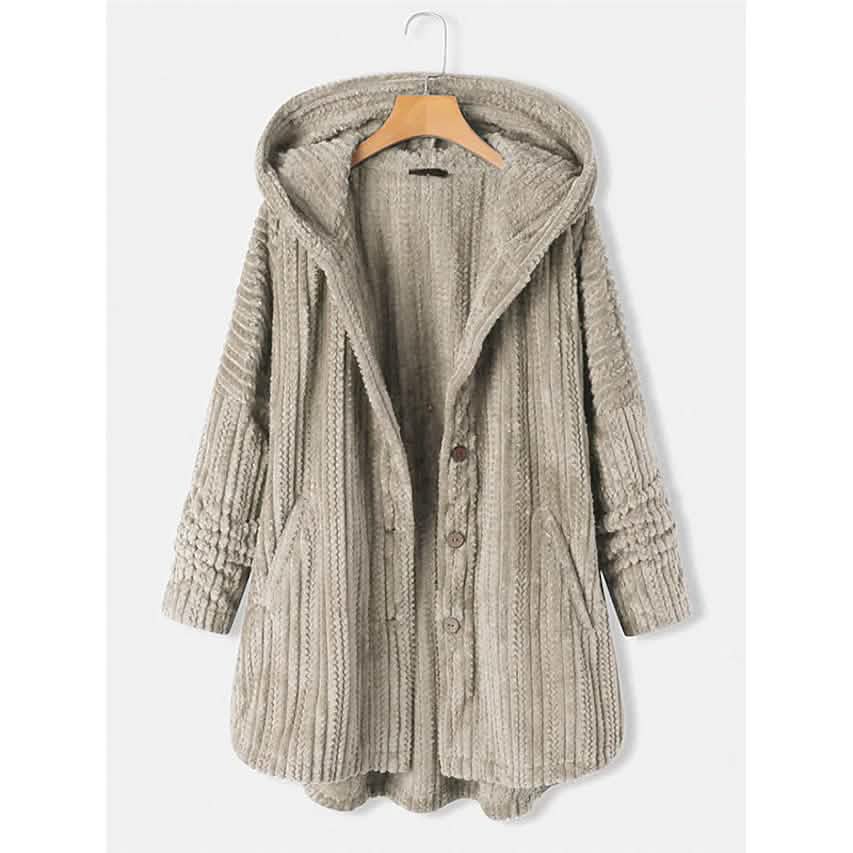 Women's Plus Size Coat Button Pocket DailySale