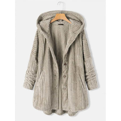 Women's Plus Size Coat Button Pocket DailySale