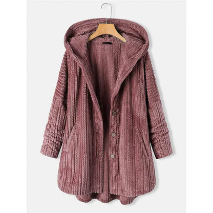 Women's Plus Size Coat Button Pocket DailySale