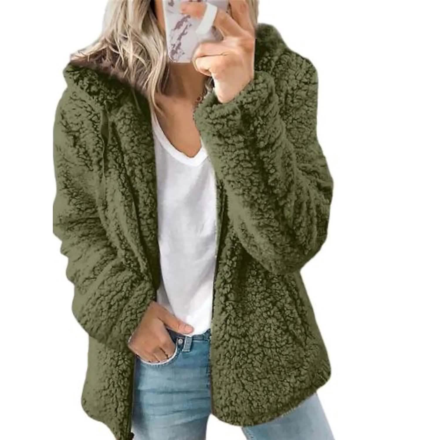 Women's Plus Size Hoodie Coat Long Sleeve DailySale
