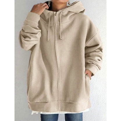 Women's Plus Size Jacket Zipper Pocket Solid Formal Long Sleeve DailySale