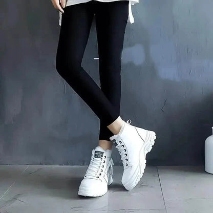 Women's Plush Lined Ankle Boots, Winter Warm Lace Up High Top Sneakers DailySale
