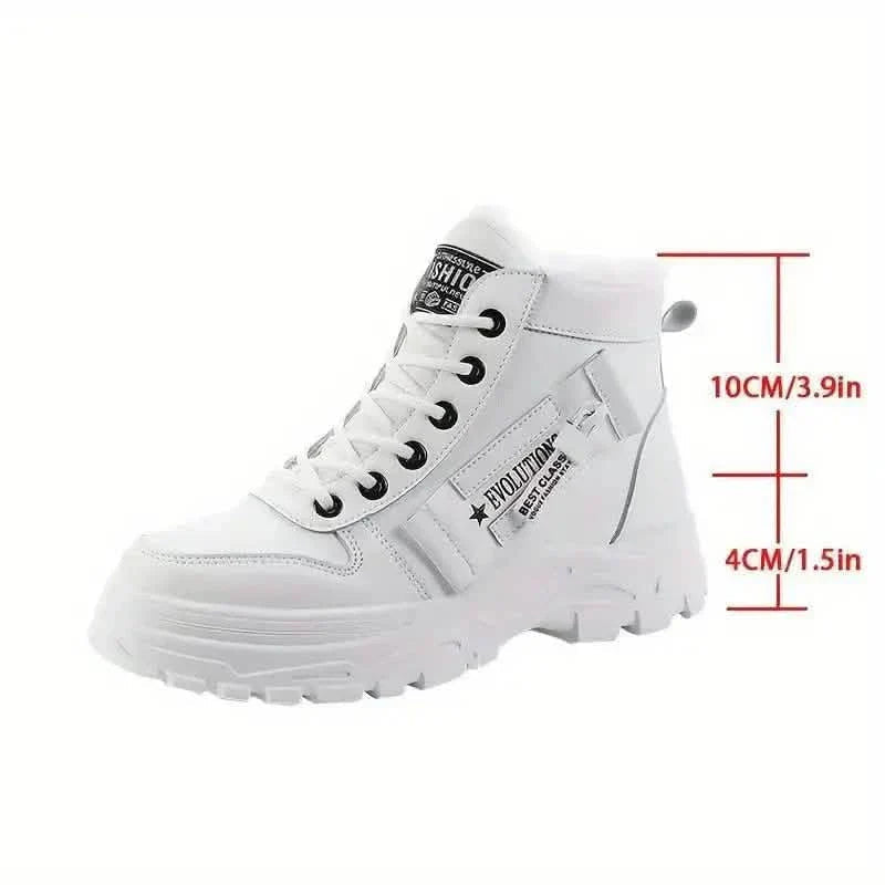 Women's Plush Lined Ankle Boots, Winter Warm Lace Up High Top Sneakers DailySale