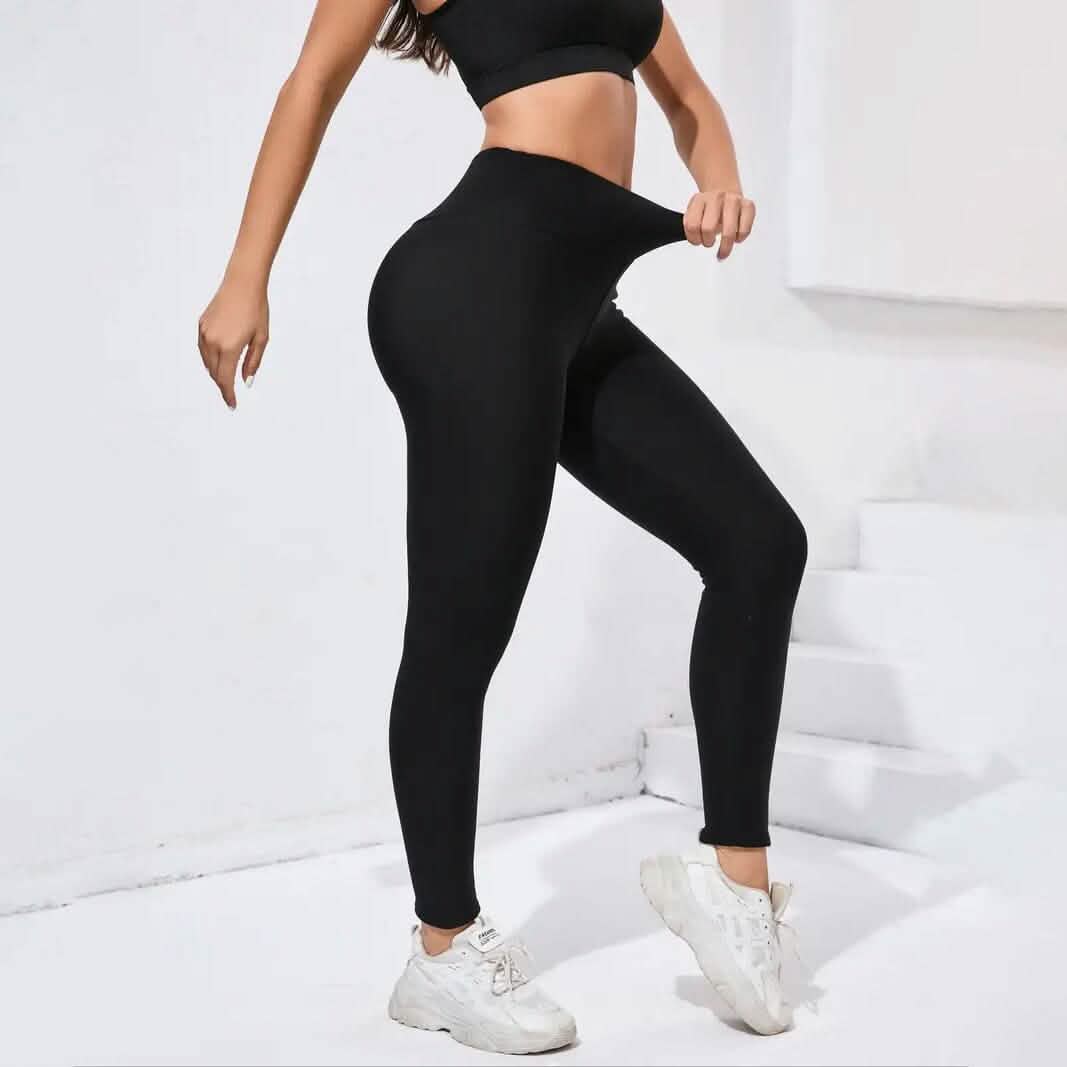Women's Plush Lined Sherpa Leggings High-Stretch Yoga Pants DailySale
