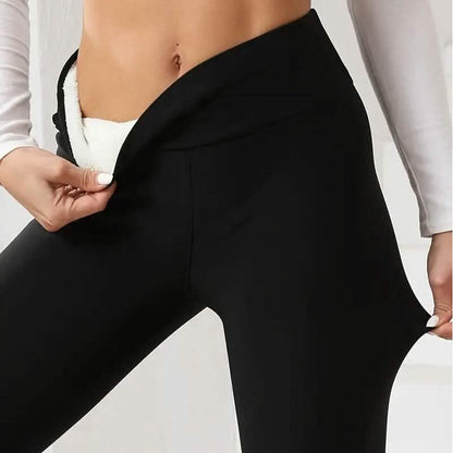 Women's Plush Lined Sherpa Leggings High-Stretch Yoga Pants DailySale
