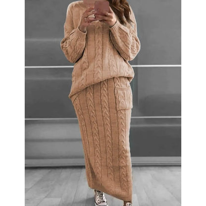 Women's Pocket Knitted Patchwork Solid Casual Long Sleeve Loose Sweater DailySale