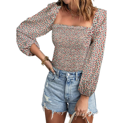 Women's Puff Long Sleeve Square Neck Tops DailySale