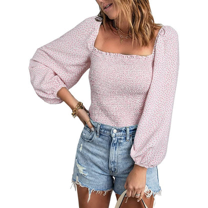 Women's Puff Long Sleeve Square Neck Tops DailySale