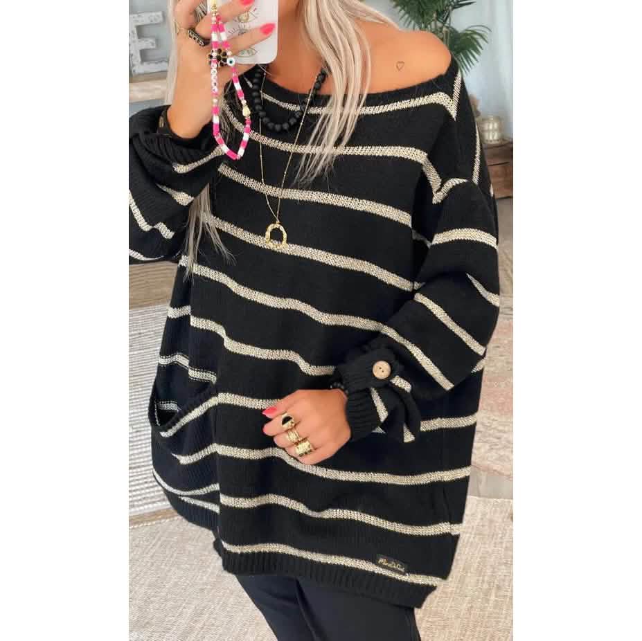 Women's Pullover Jumper Cable Knit Tunic Knitted Print Crew Neck DailySale