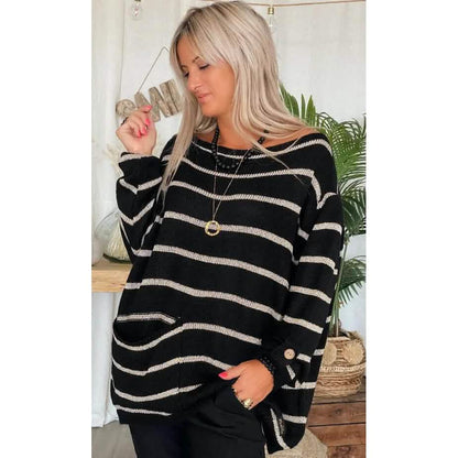 Women's Pullover Jumper Cable Knit Tunic Knitted Print Crew Neck DailySale
