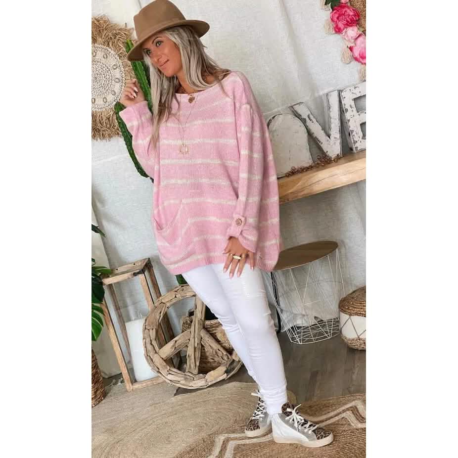 Women's Pullover Jumper Cable Knit Tunic Knitted Print Crew Neck DailySale