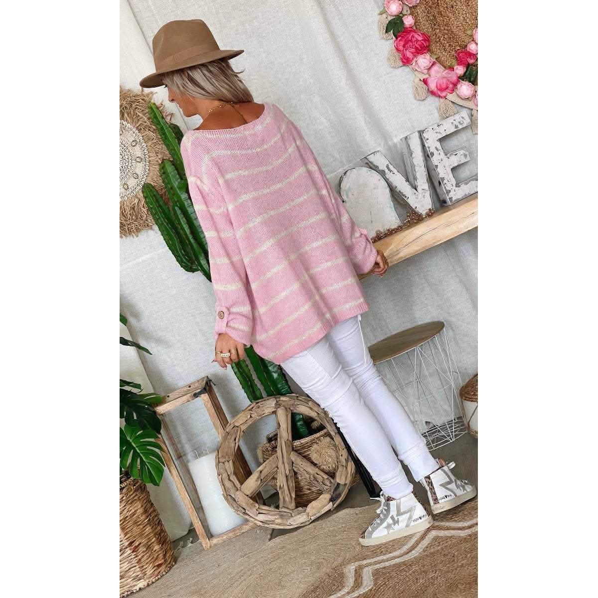Women's Pullover Jumper Cable Knit Tunic Knitted Print Crew Neck DailySale