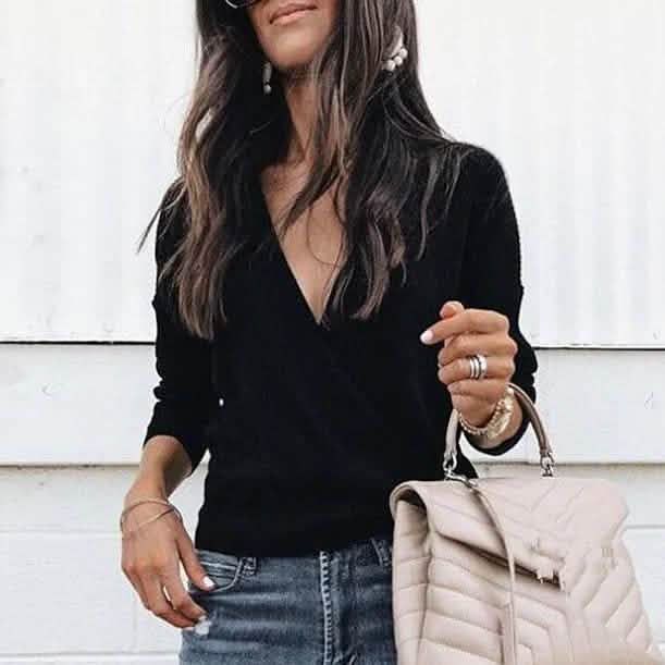 Women's Pullover Solid Colored Basic Long Sleeve Loose Short Sweater Cardigans DailySale
