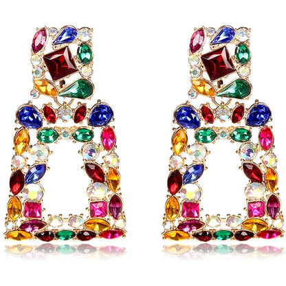 Women's Rhinestone Rectangle Drop Earrings DailySale