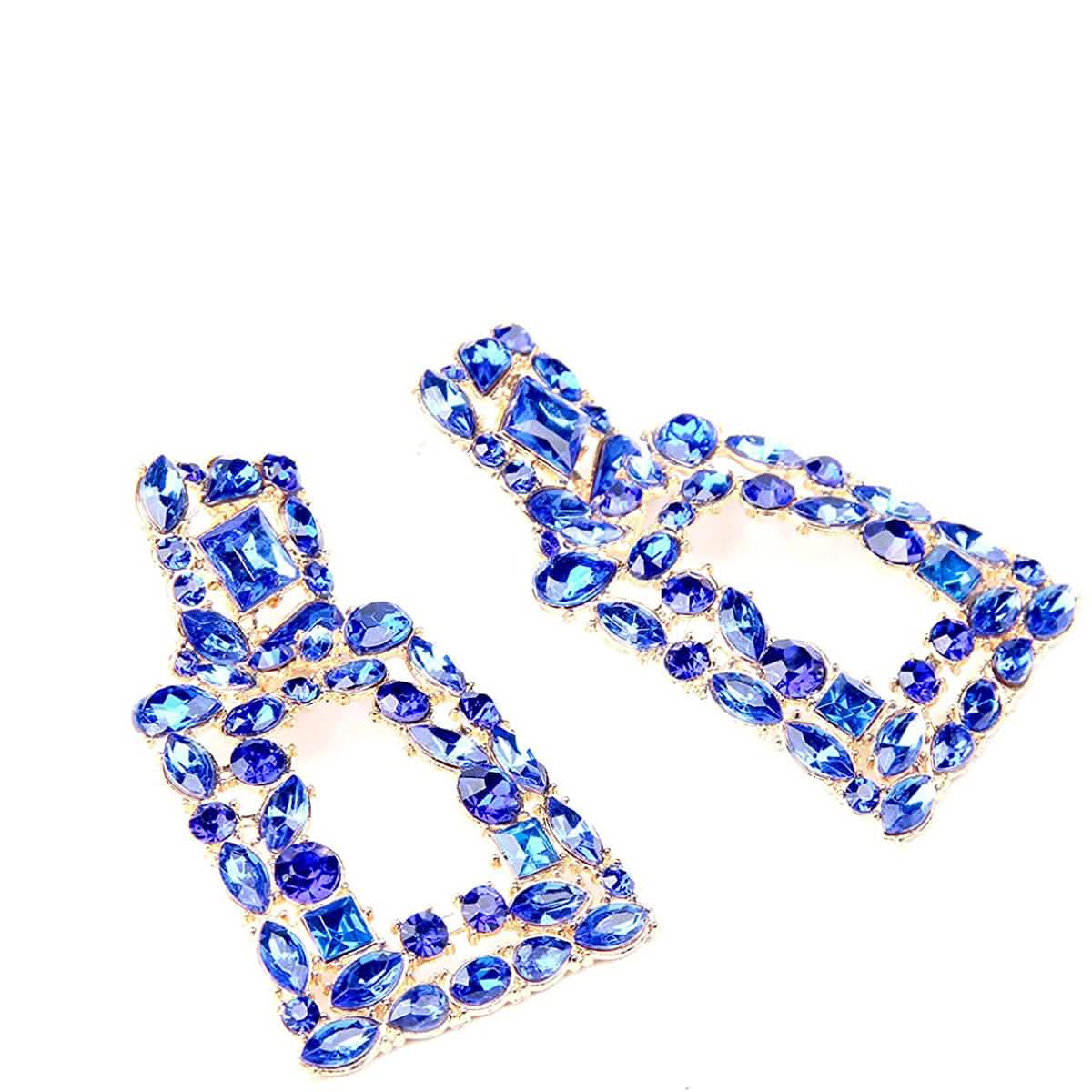 Women's Rhinestone Rectangle Drop Earrings DailySale