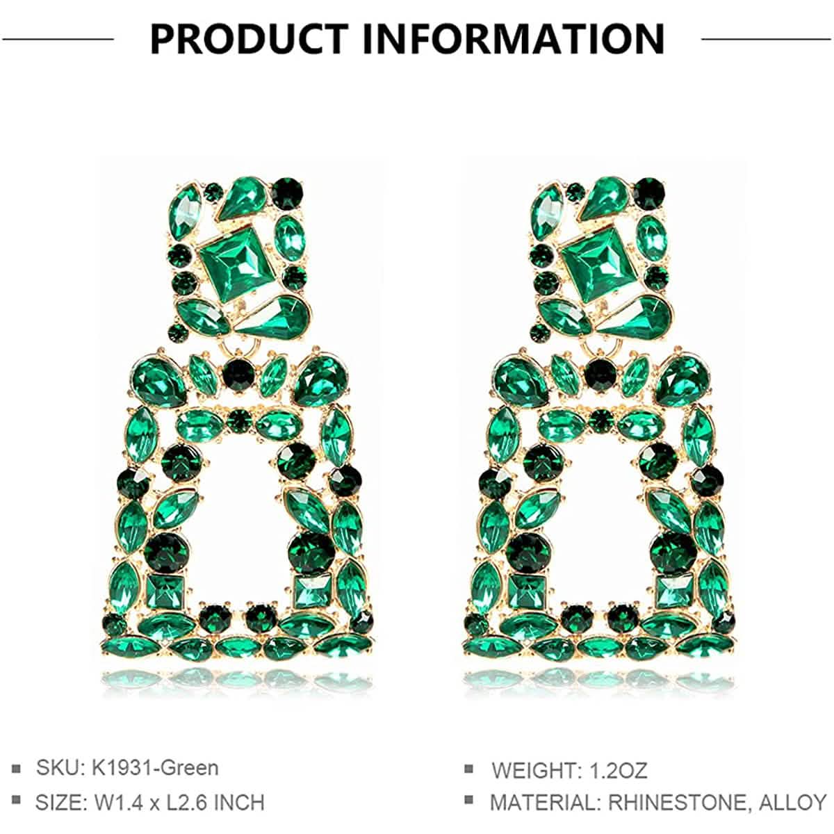 Women's Rhinestone Rectangle Drop Earrings DailySale