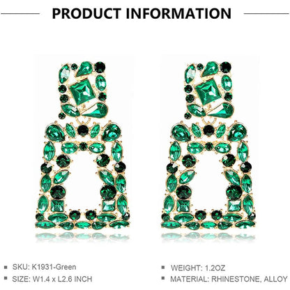Women's Rhinestone Rectangle Drop Earrings DailySale