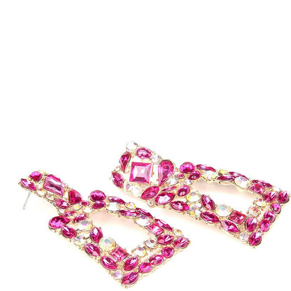 Women's Rhinestone Rectangle Drop Earrings DailySale