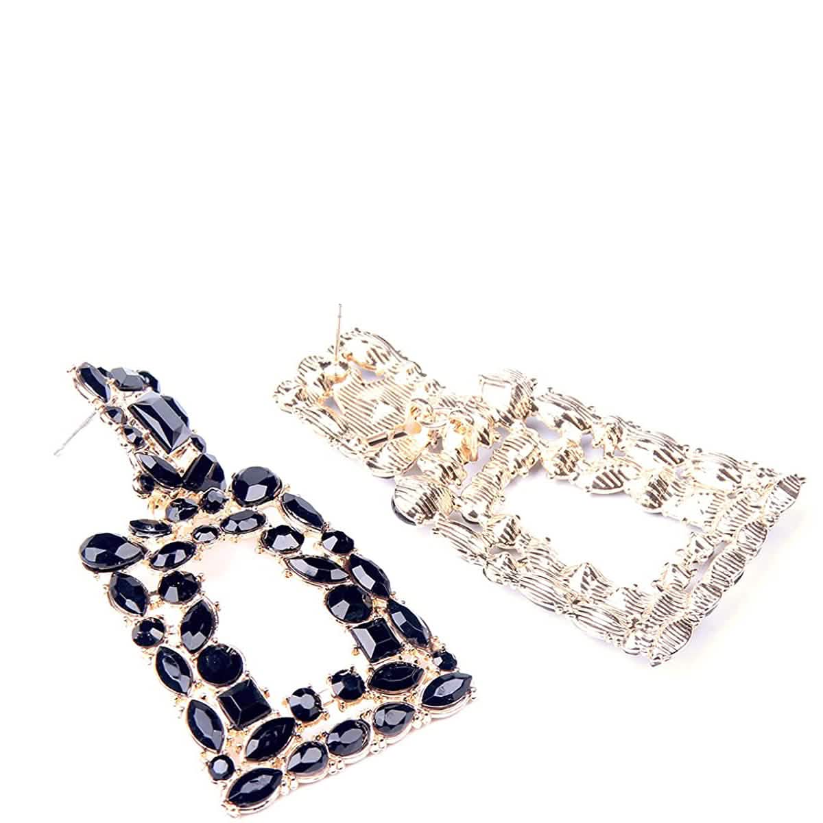 Women's Rhinestone Rectangle Drop Earrings DailySale