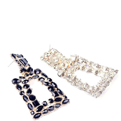 Women's Rhinestone Rectangle Drop Earrings DailySale